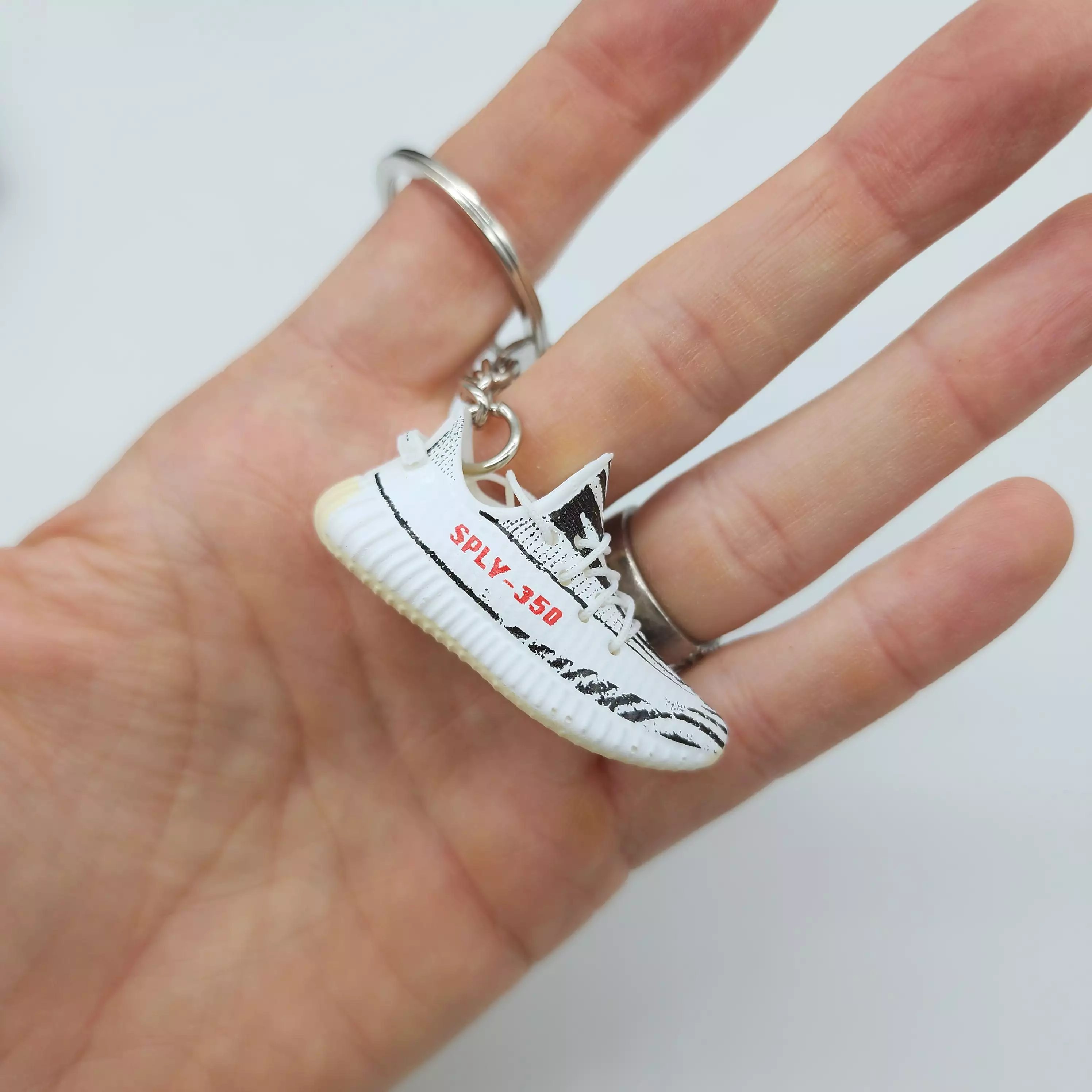 Mini Yeezy Sneaker Keyring - White/Black