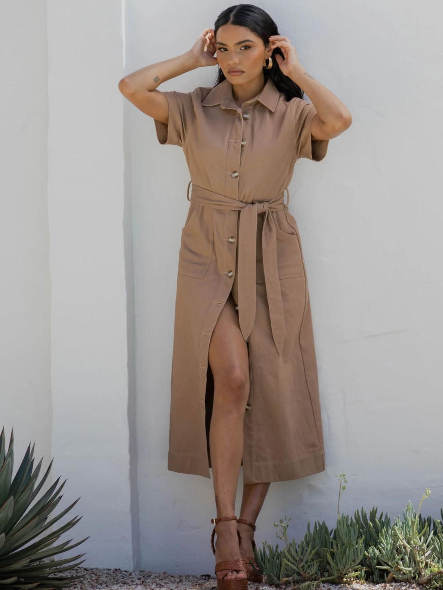 Mocha Nicole Midi Dress