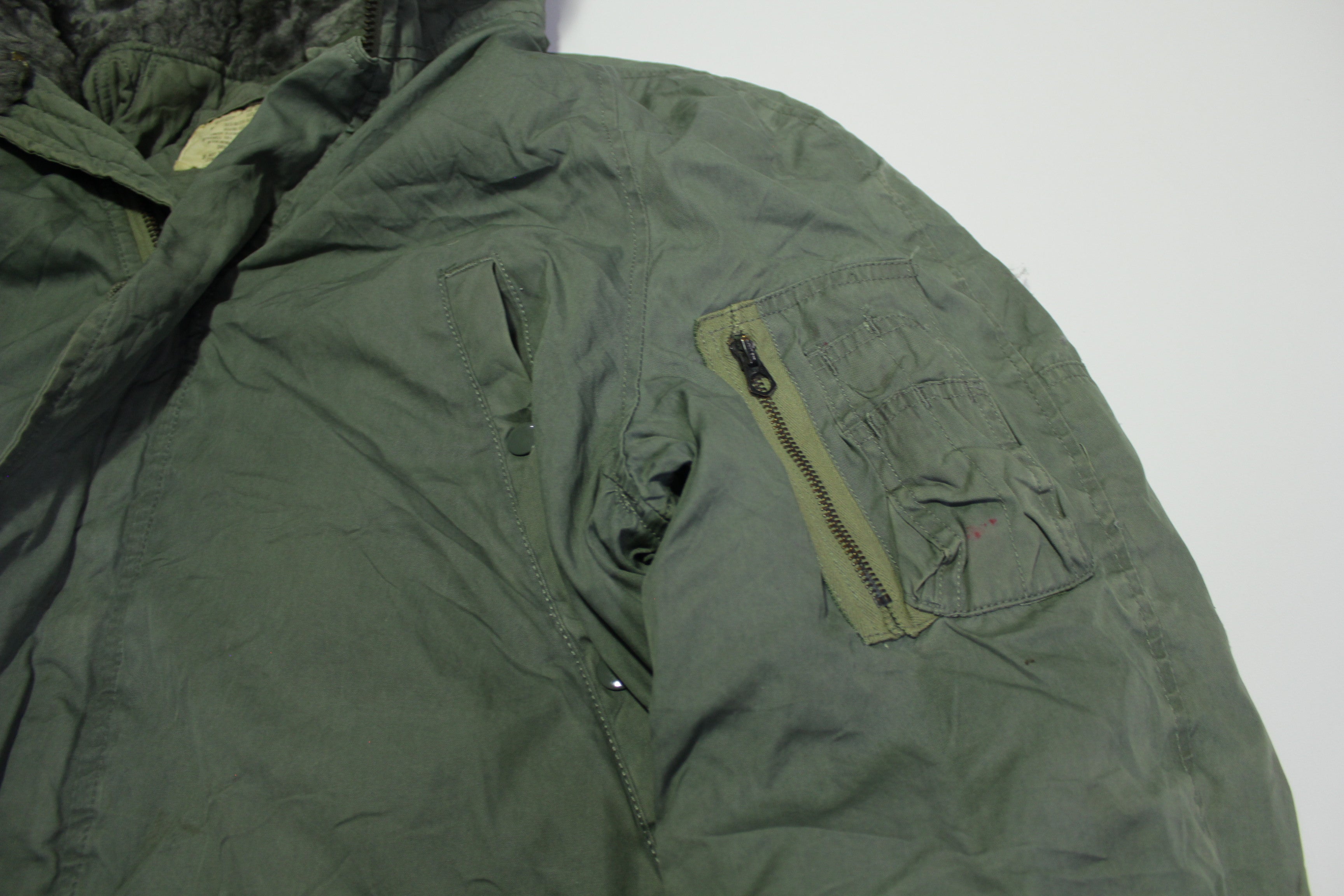 N3-B vintage parka jacket - 1975 Vietnam era, army military extreme cold weather, hooded