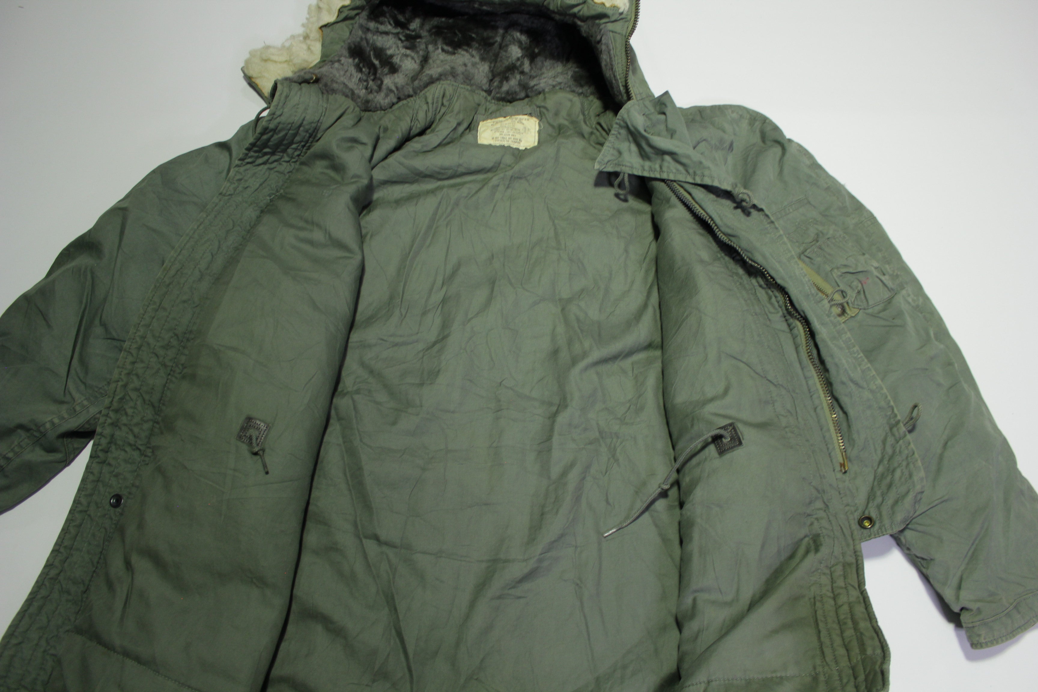 N3-B vintage parka jacket - 1975 Vietnam era, army military extreme cold weather, hooded