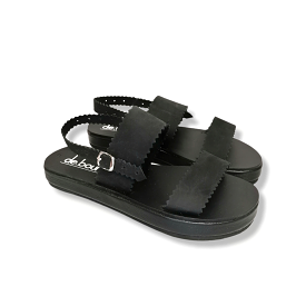 Nafsika black leather flatform sandals