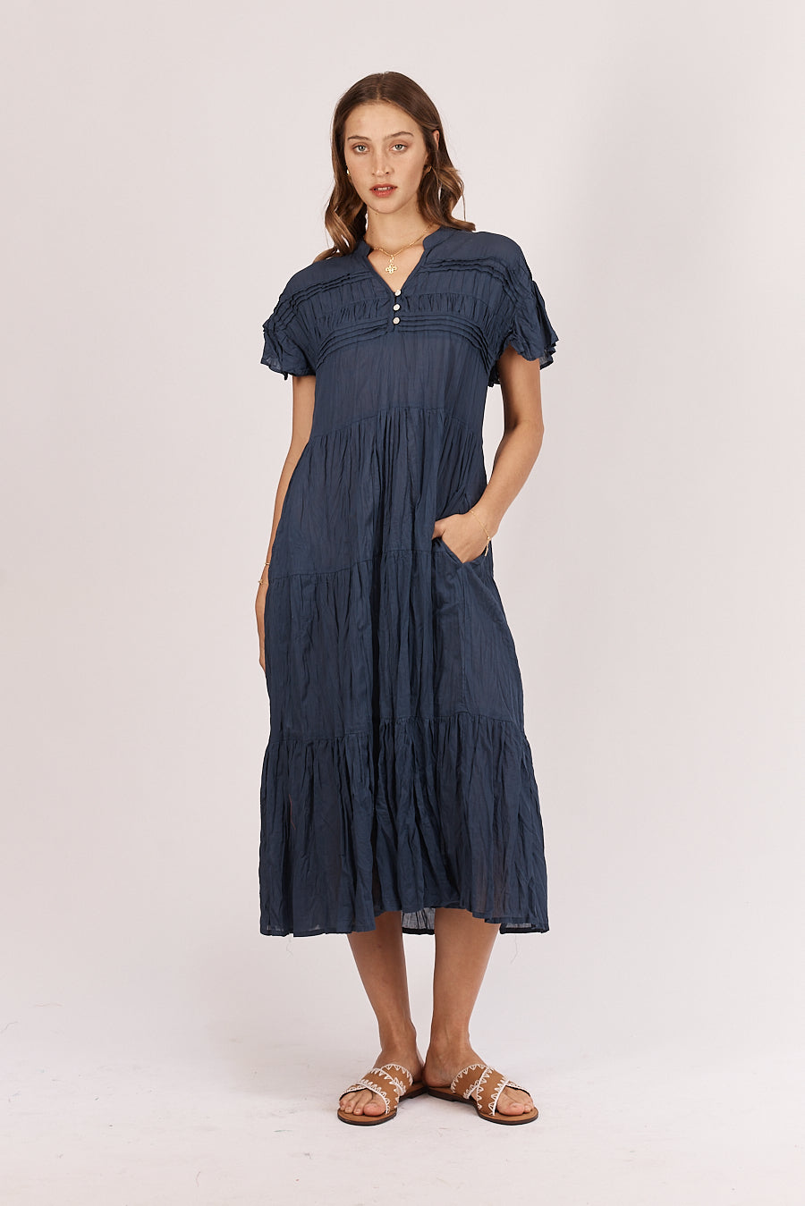 Navy Abigail Midi Dress