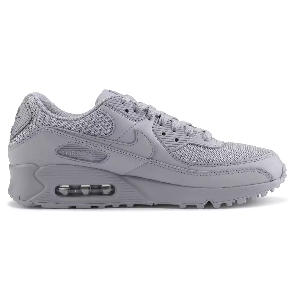 Nike Air Max 90 Men's Trainers - Casual Low-Top Lace-Up Sneakers, Textile and Leather Materials - Size UK 7.5.