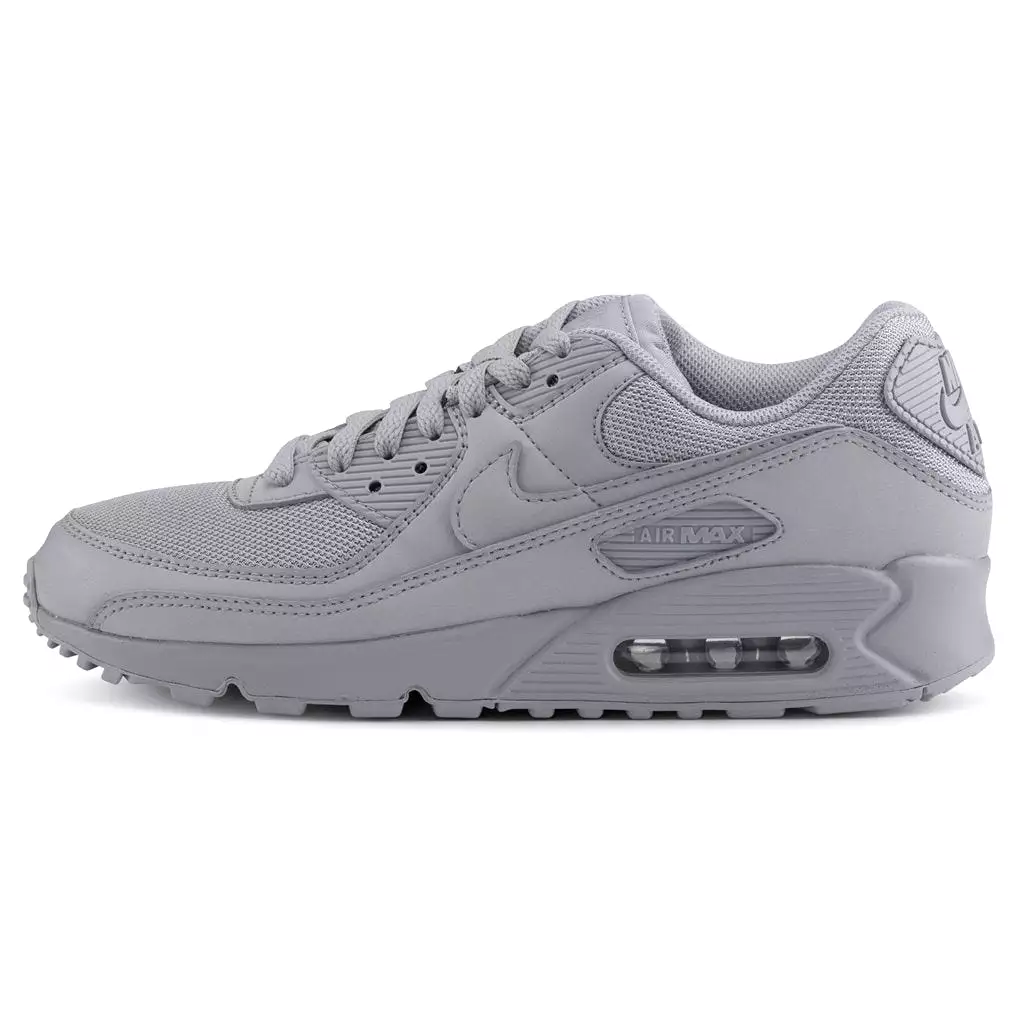 Nike Air Max 90 Men's Trainers - Casual Low-Top Lace-Up Sneakers, Textile and Leather Materials - Size UK 7.5.