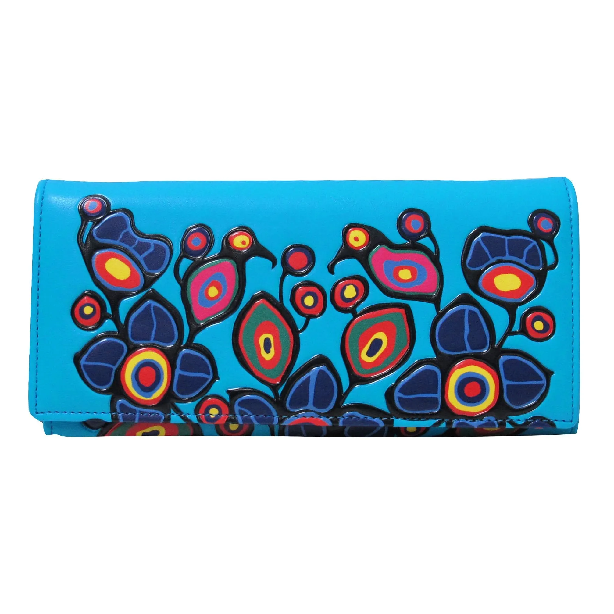 Norval Morrisseau Floral and Avian Print Wallet