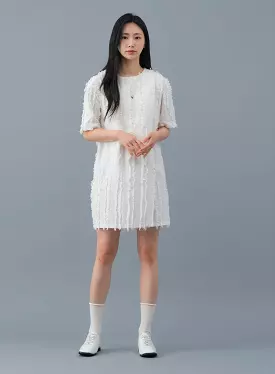 OM10 Feathery Slit Mini Dress