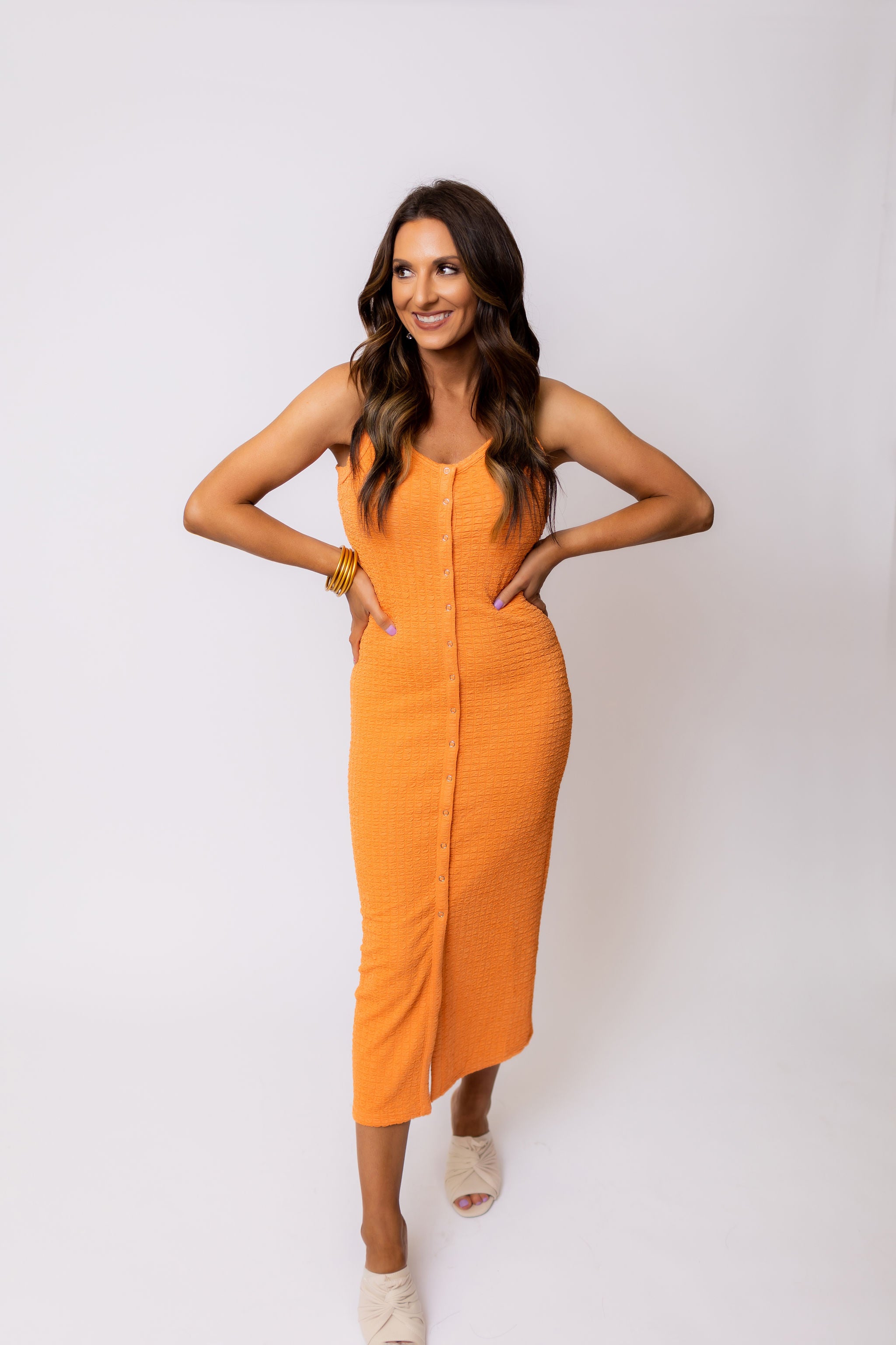 One Day Midi Dress Orange