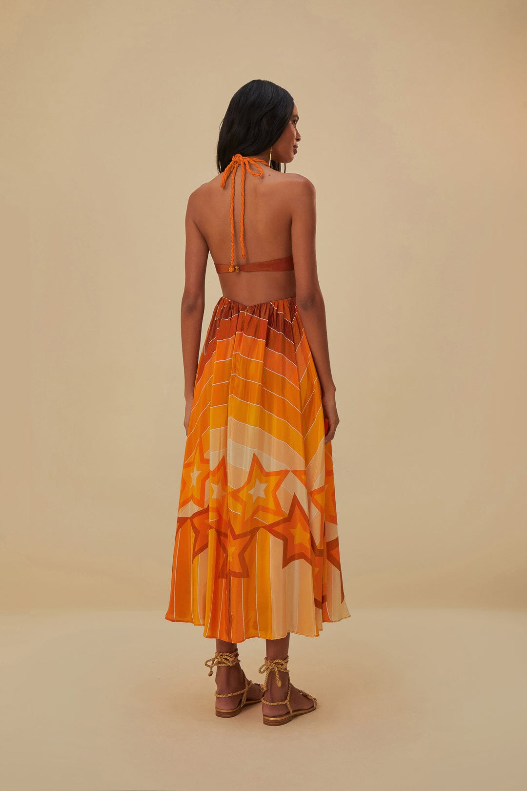 Orange Striped Maxi Dress - Farm Rio