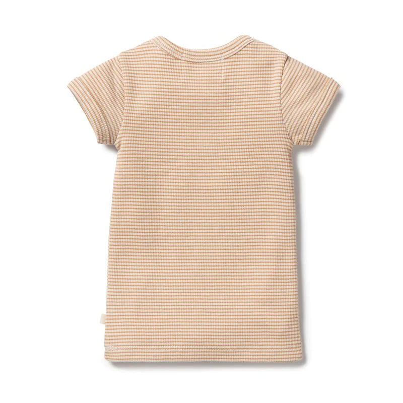 Organic Rib Henley Tee Toffee