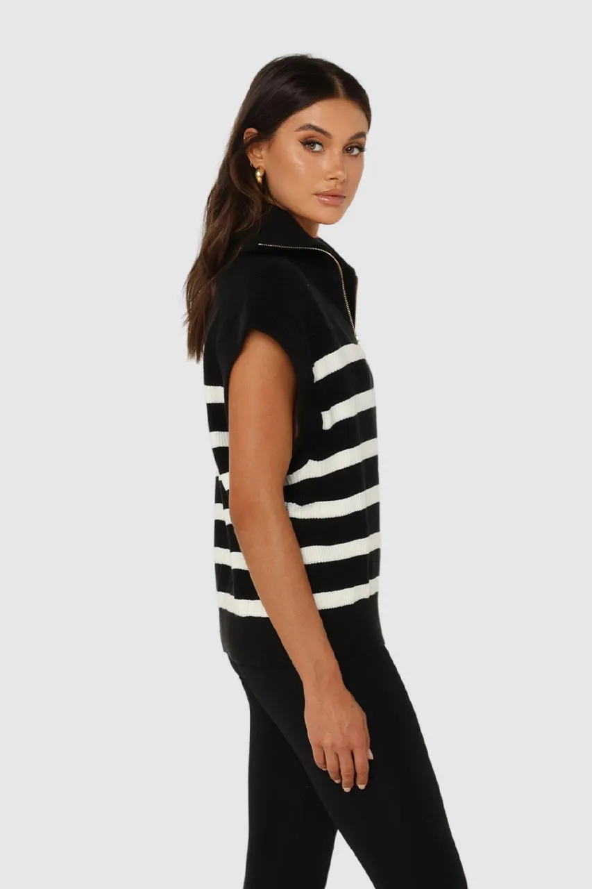 Owen Knit Vest | Black/White