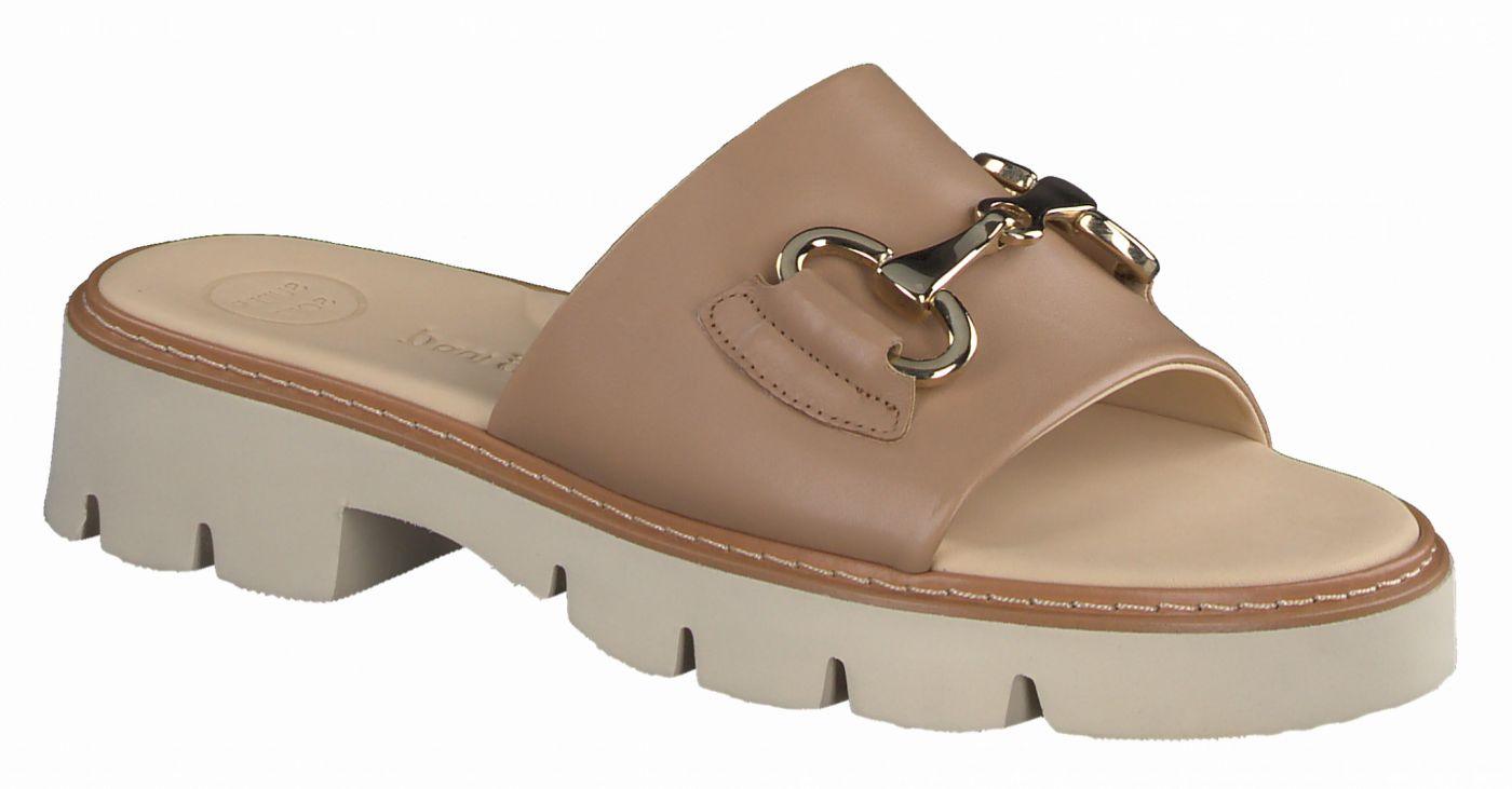 Paul Green 6051 Camel Leather Slider/Mule with Chunky Sole