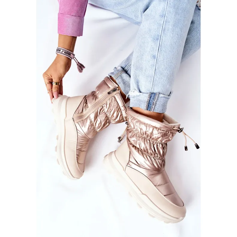 women's snow boots with golden starbone zipper