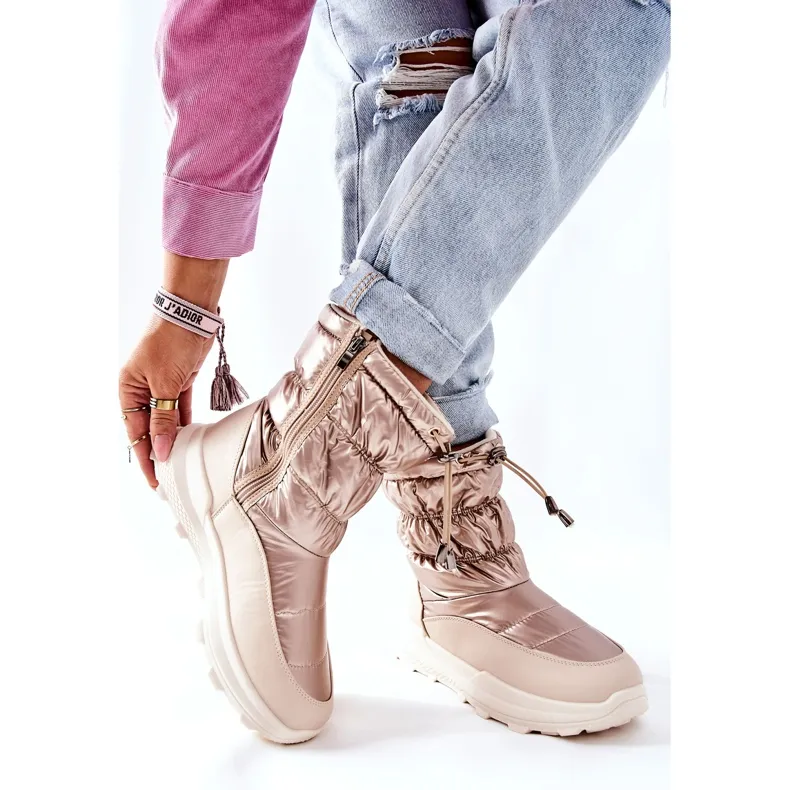 women's snow boots with golden starbone zipper