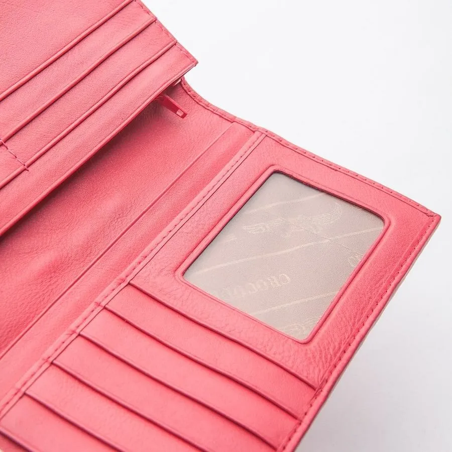 Pink Crocodile Long Wallet.