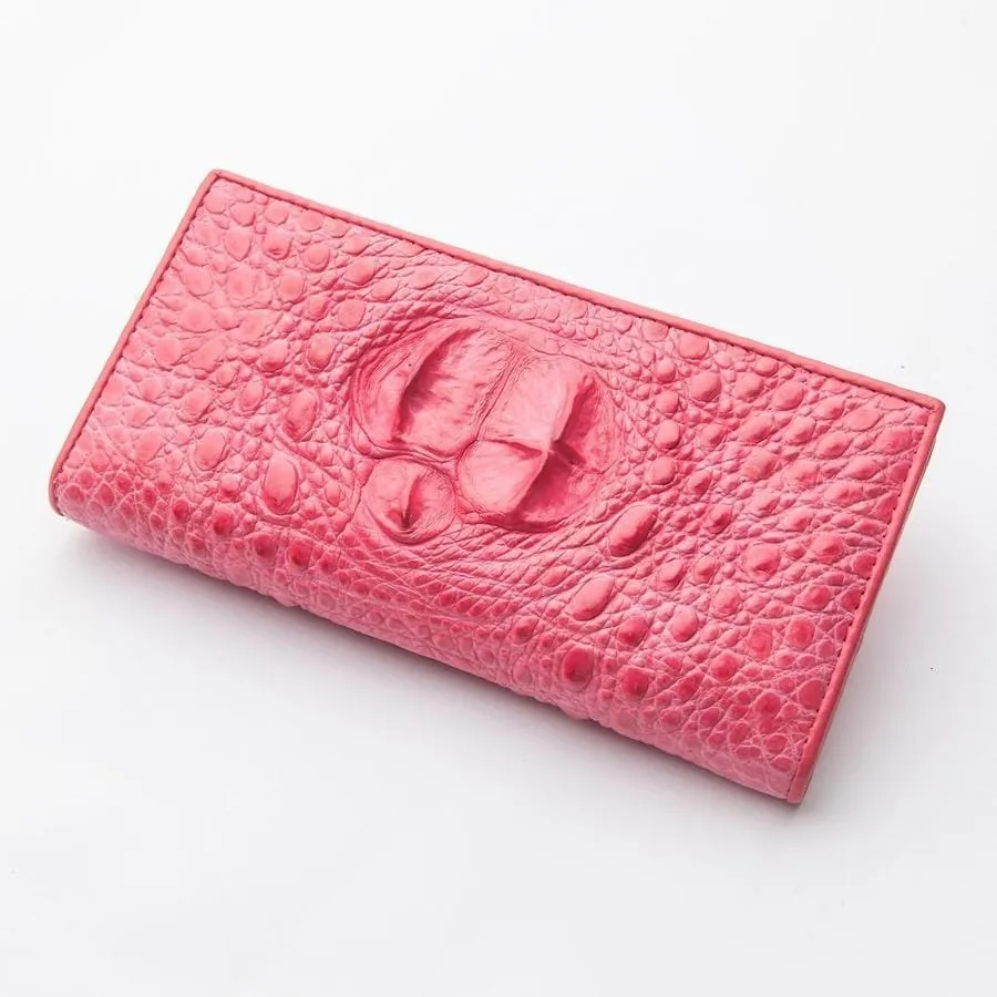 Pink Crocodile Long Wallet.