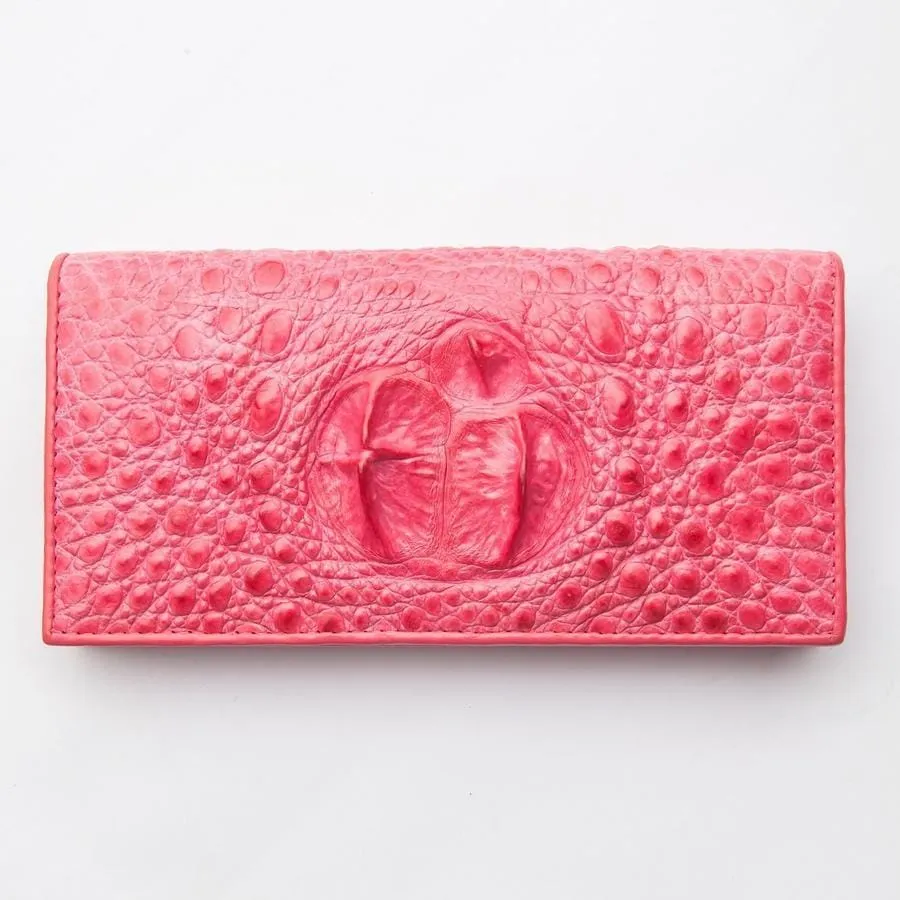 Pink Crocodile Long Wallet.