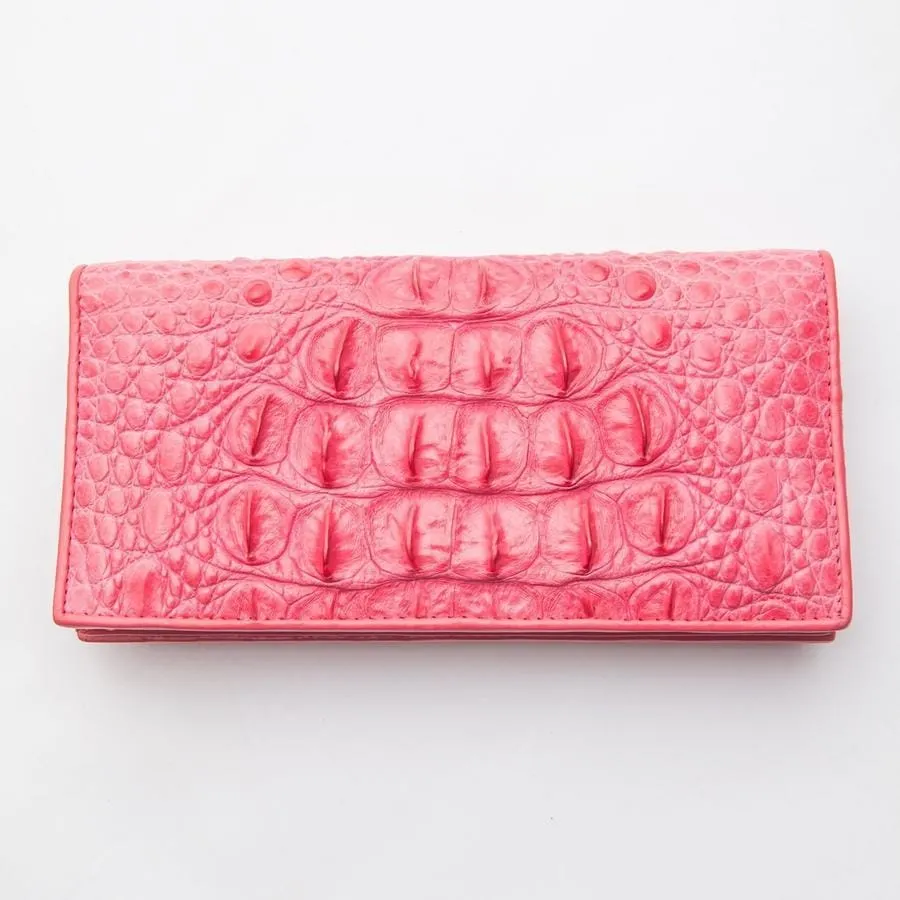 Pink Crocodile Long Wallet.