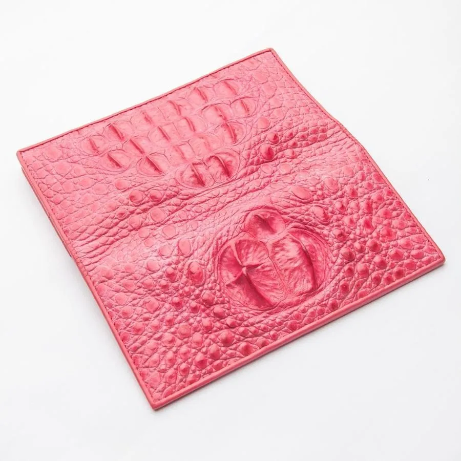 Pink Crocodile Long Wallet.