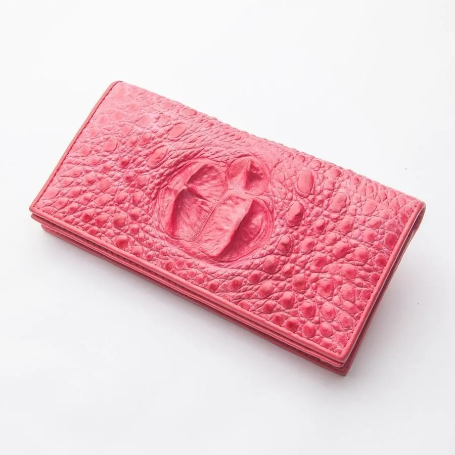 Pink Crocodile Long Wallet.