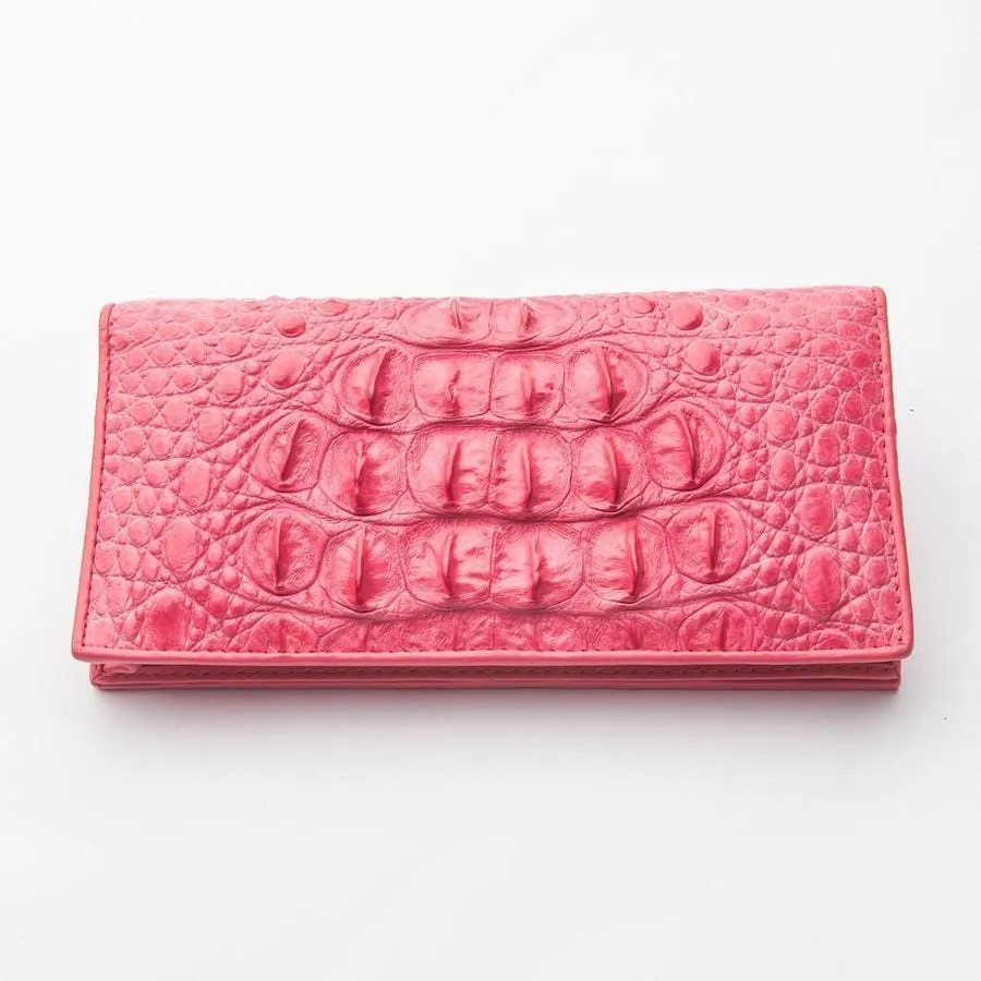 Pink Crocodile Long Wallet.