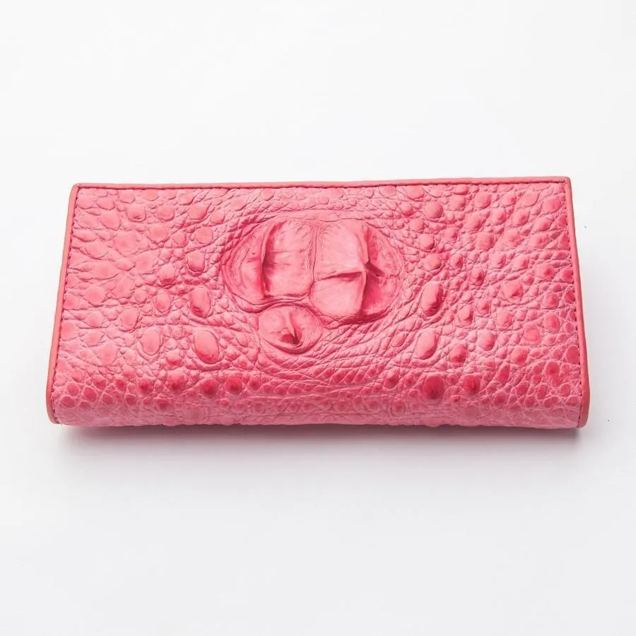 Pink Crocodile Long Wallet.