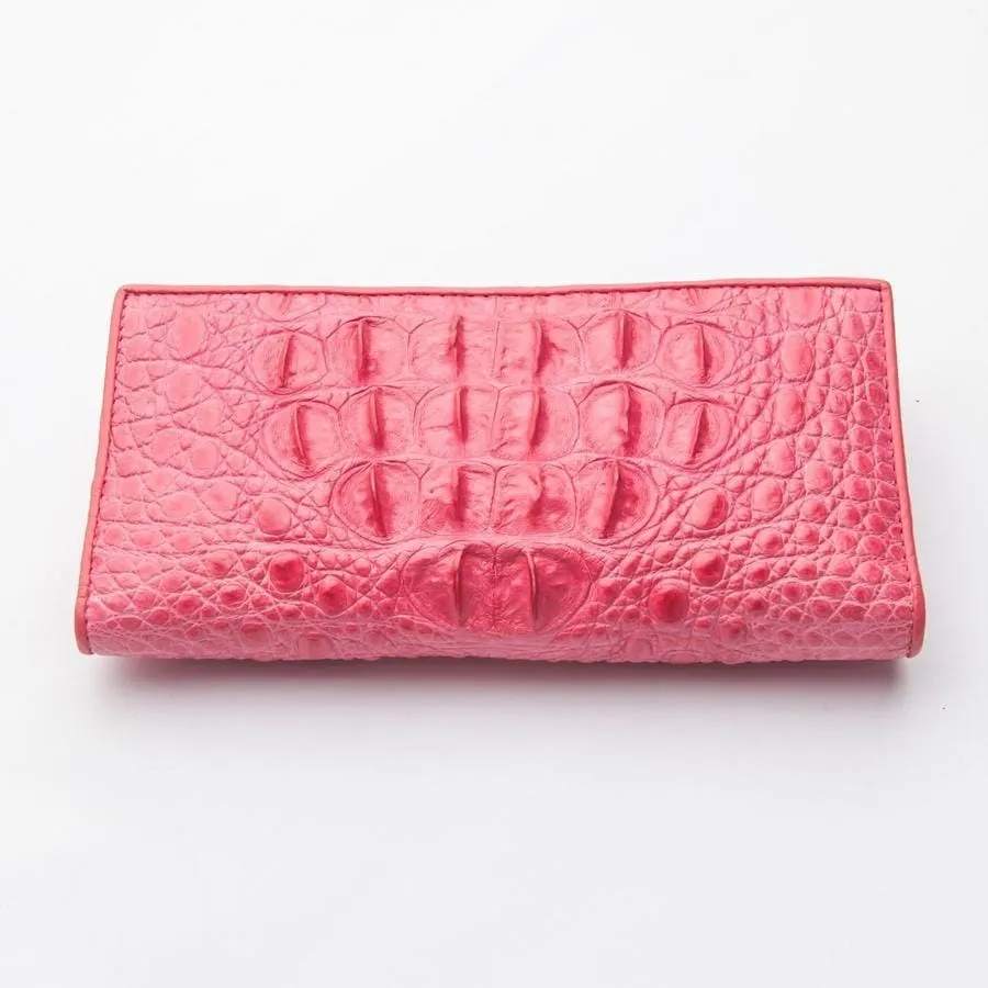 Pink Crocodile Long Wallet.