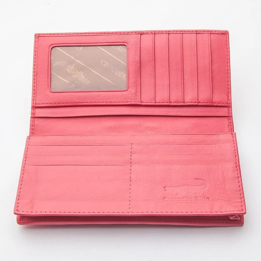 Pink Crocodile Long Wallet.