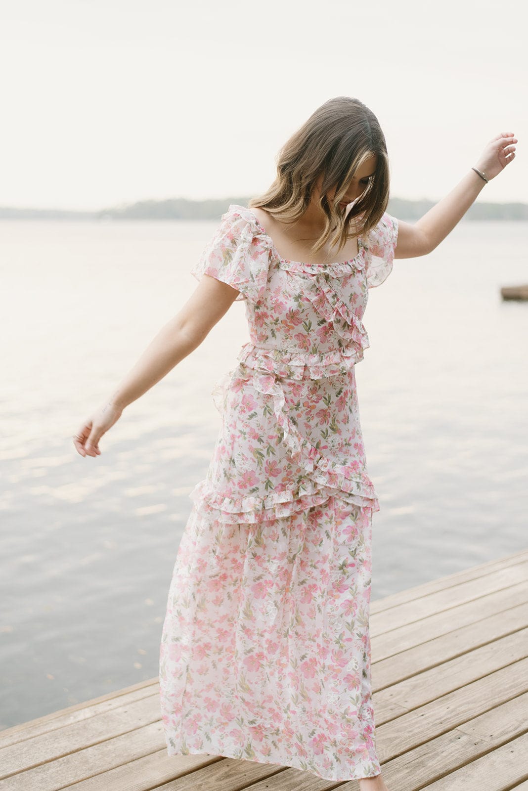 Pink Floral Maxi Dress