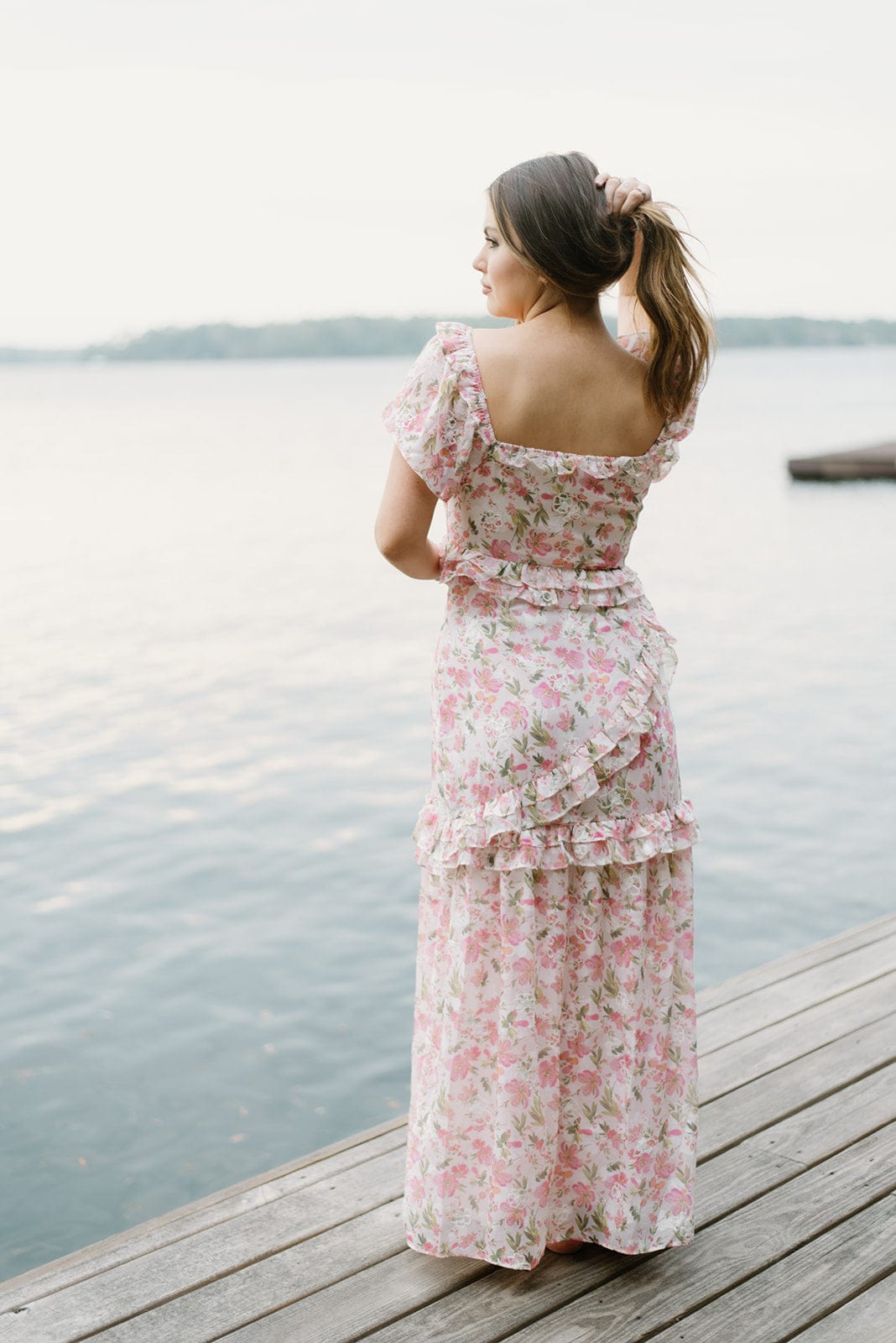 Pink Floral Maxi Dress