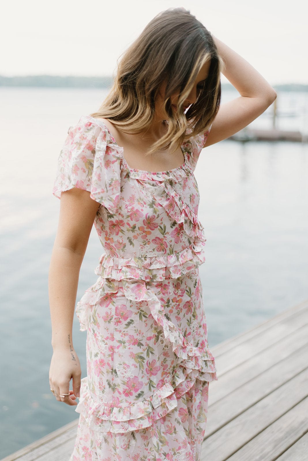 Pink Floral Maxi Dress