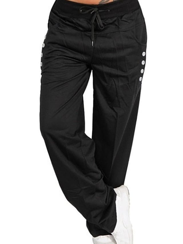 Plus Size Women's Solid Color Full Length Sweatpants Joggers