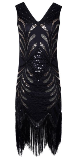 Pola 1920s Flapper Dress - Black