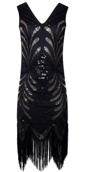 Pola 1920s Flapper Dress - Black