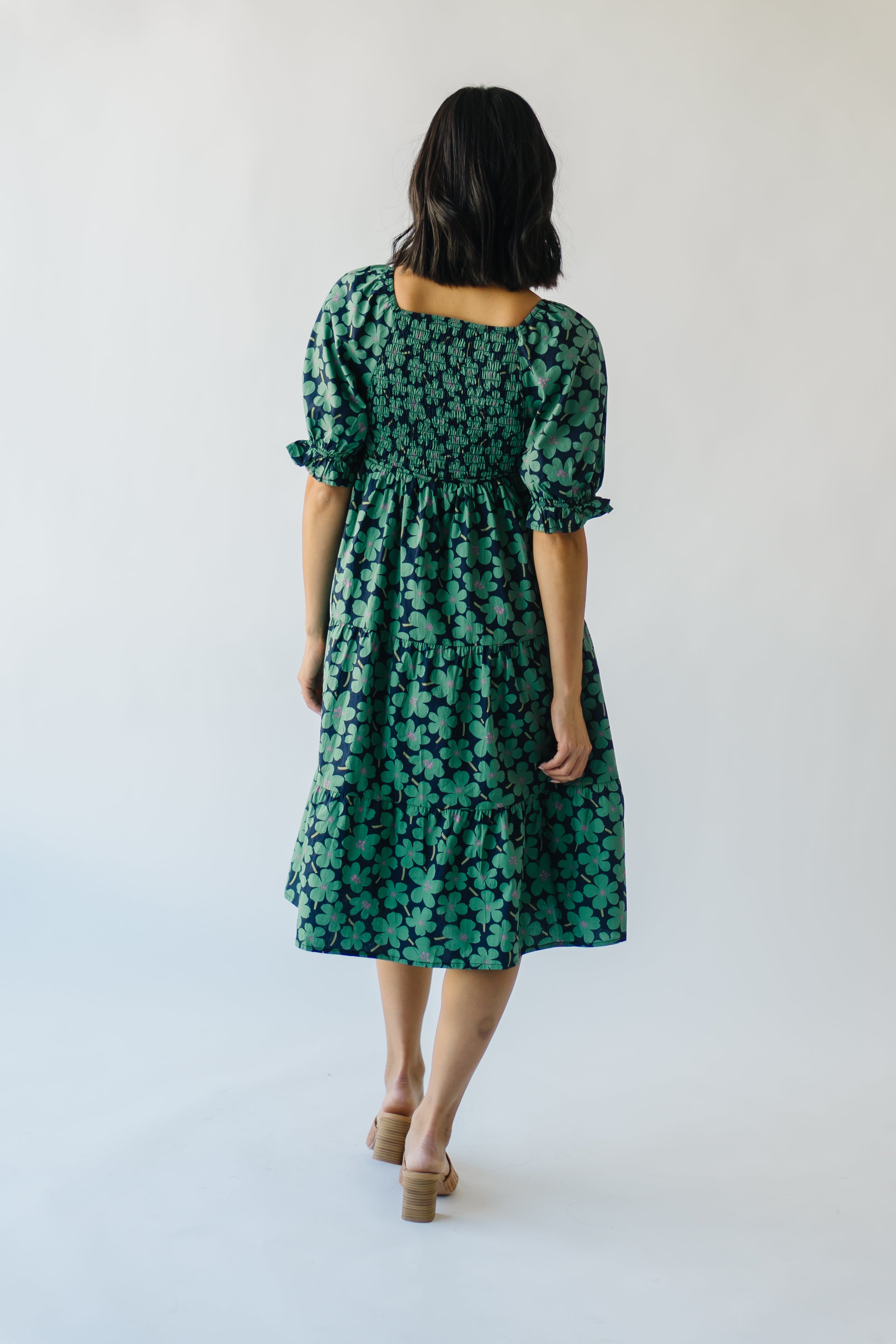 Rathdrum Floral Baby Doll Dress Dark Green