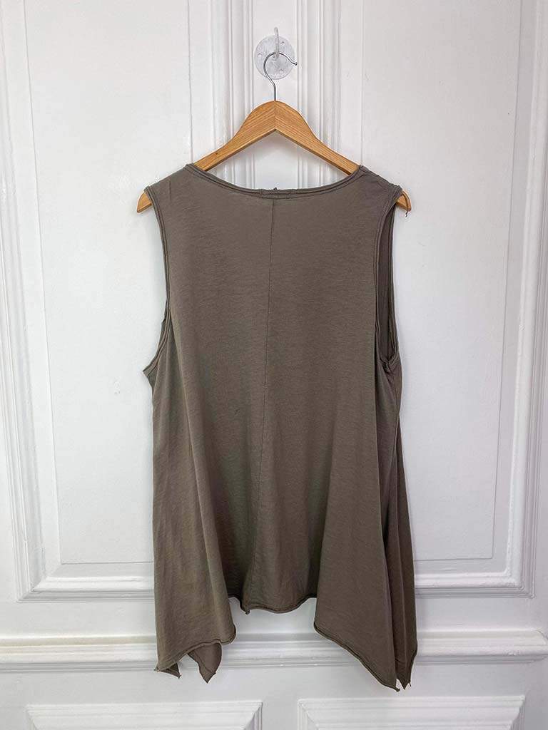 Raw Edge Jersey Swing Top - Mocha is a super trendy women's top.