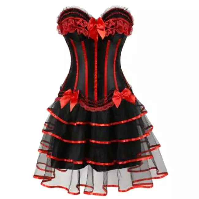 Red corset dress Martina- elegant and glamorous drag attire.