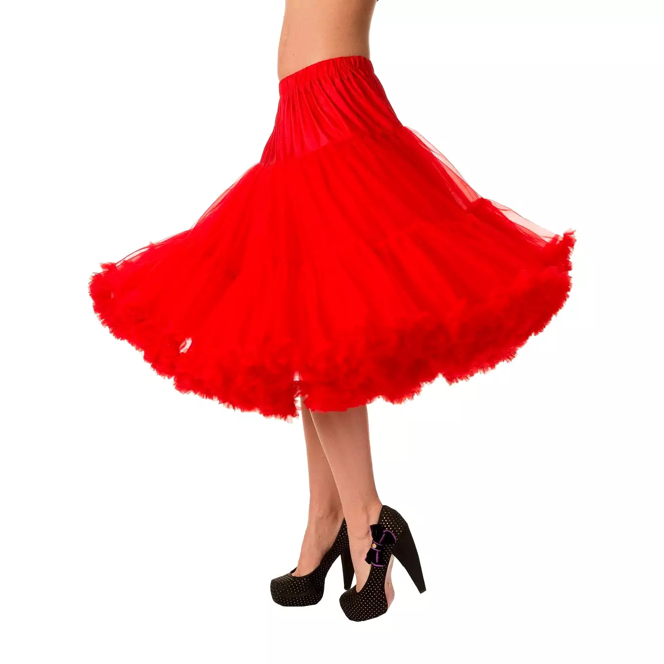 Red Rockabilly 50s Petticoat Skirt - Full, Extra Long, Vintage & Net