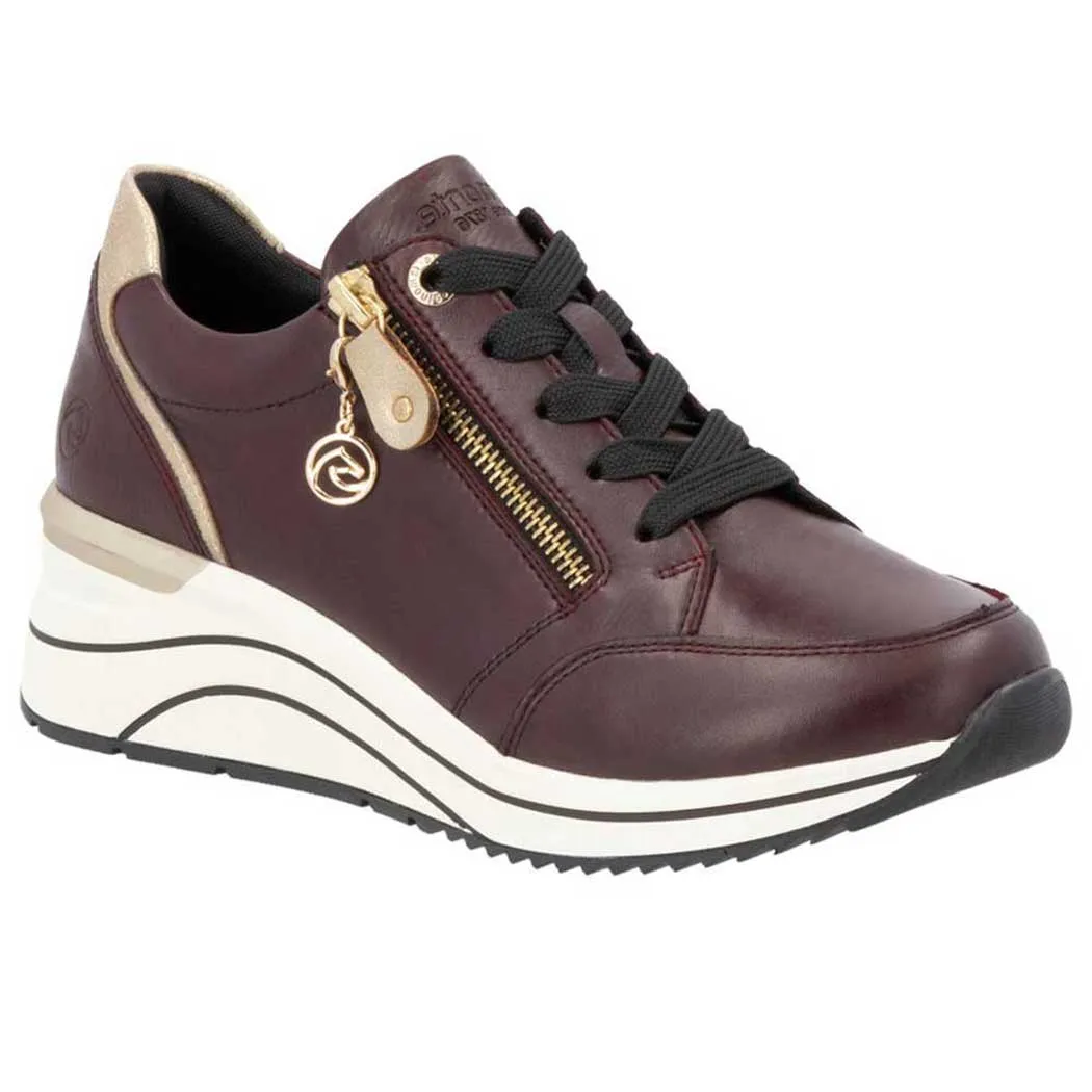 Remonte by Rieker D0T03 Wedge Sneaker Cerise Ginger Gold (Women's)