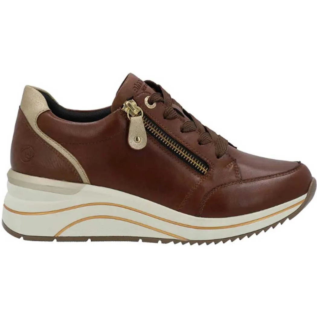 Remonte by Rieker D0T03 Wedge Sneaker in Chestnut for Women