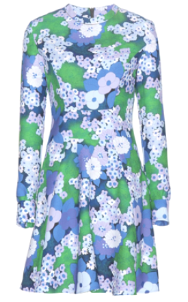 Retro Blue Flower Dress