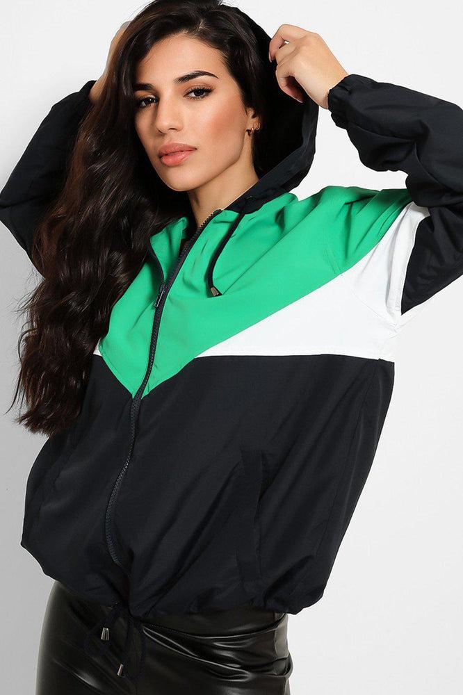 Retro Color Block Windbreaker Jacket