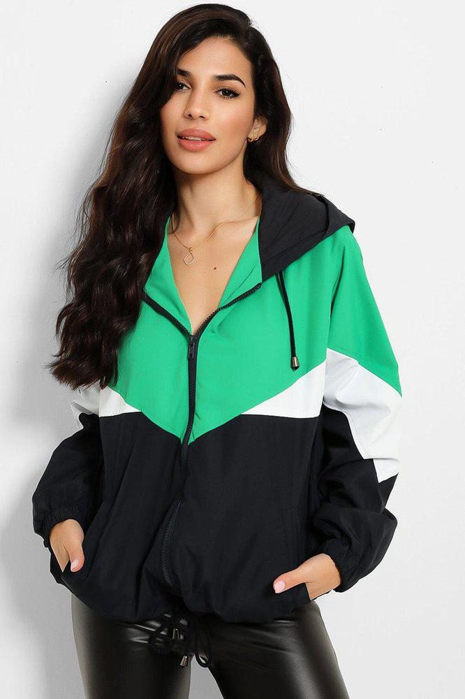 Retro Color Block Windbreaker Jacket