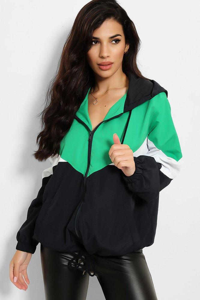 Retro Color Block Windbreaker Jacket