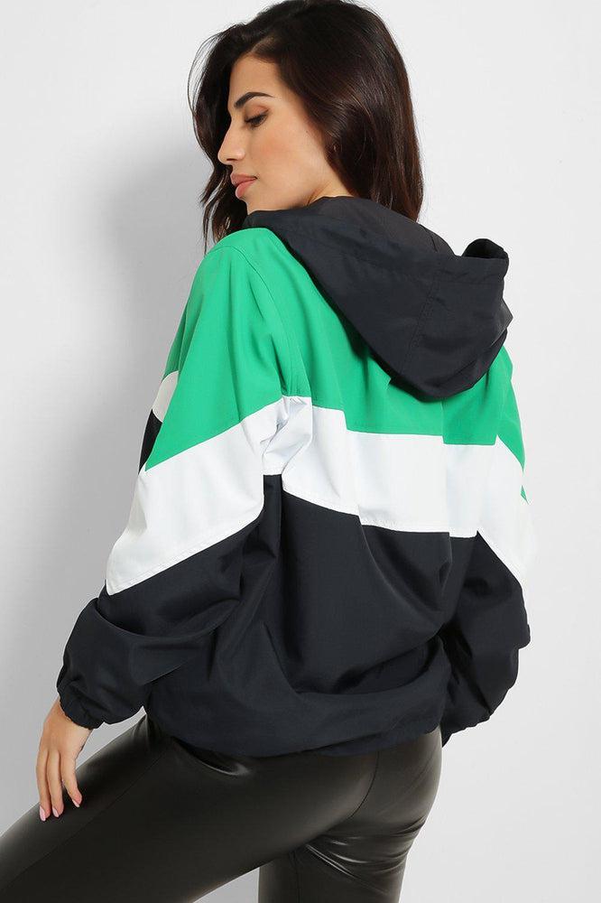 Retro Color Block Windbreaker Jacket