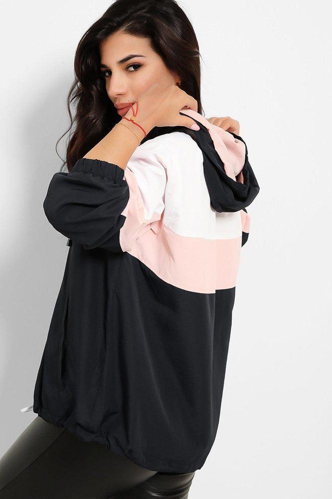 Retro Color Block Windbreaker Jacket