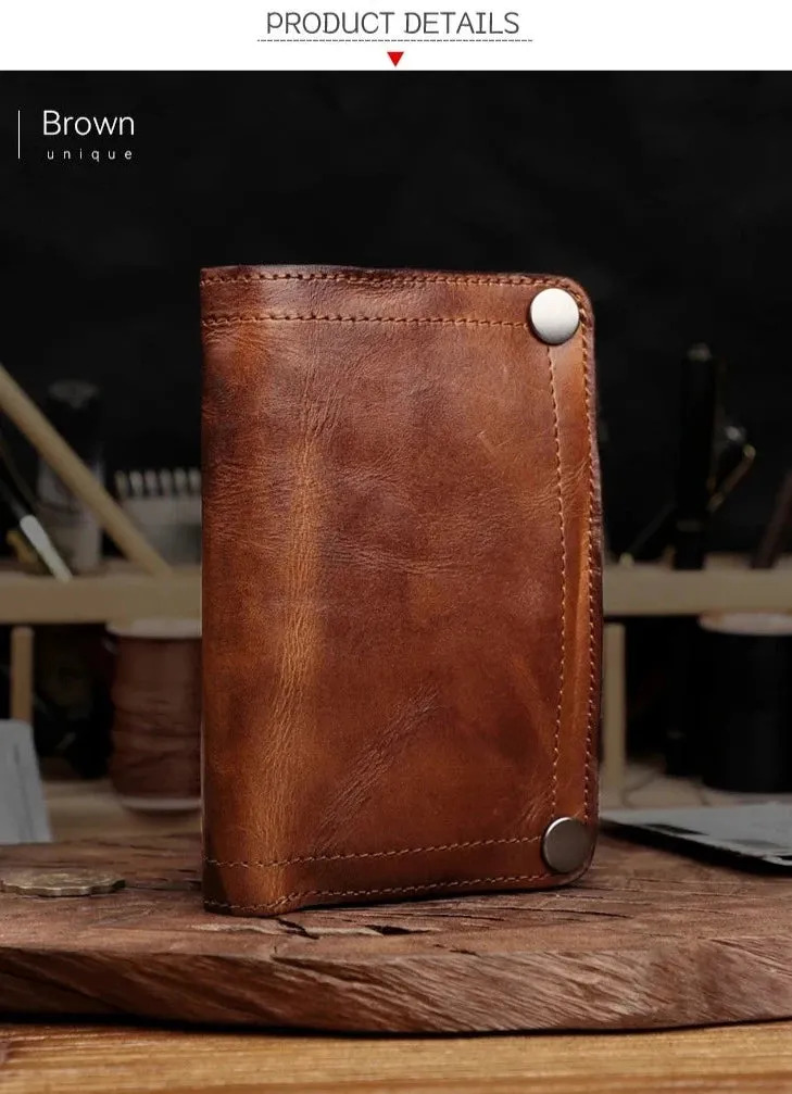 Retro Leather Card Holder Bifold Wallet for Men and Women