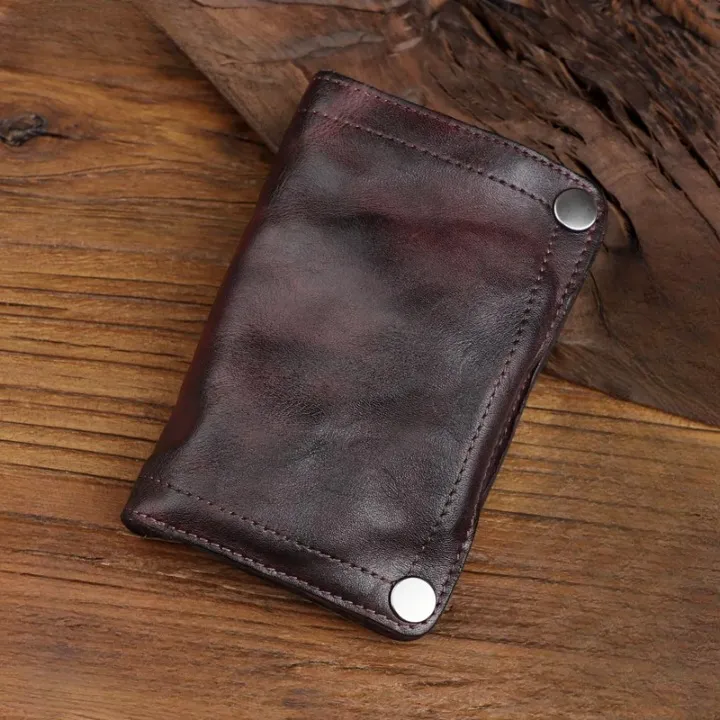 Retro Leather Card Holder Bifold Wallet for Men and Women