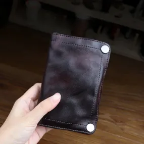 Retro Leather Card Holder Bifold Wallet for Men and Women