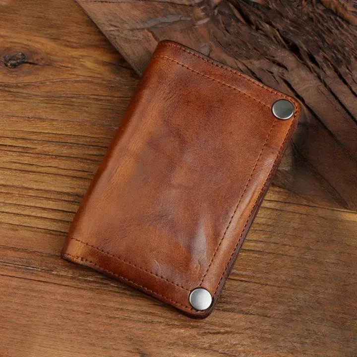 Retro Leather Card Holder Bifold Wallet for Men and Women