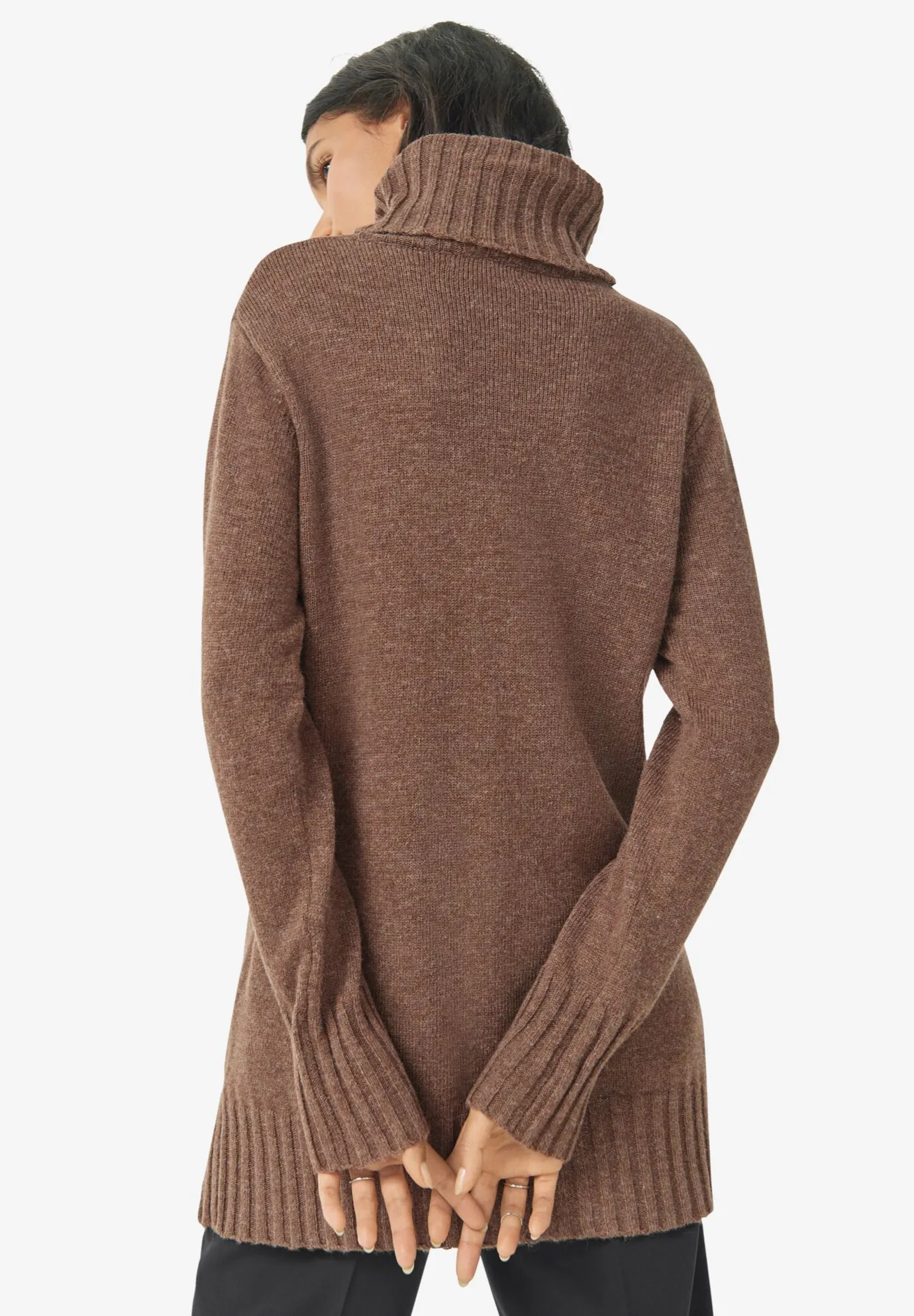 Ribbed Turtleneck Tunic Jumper